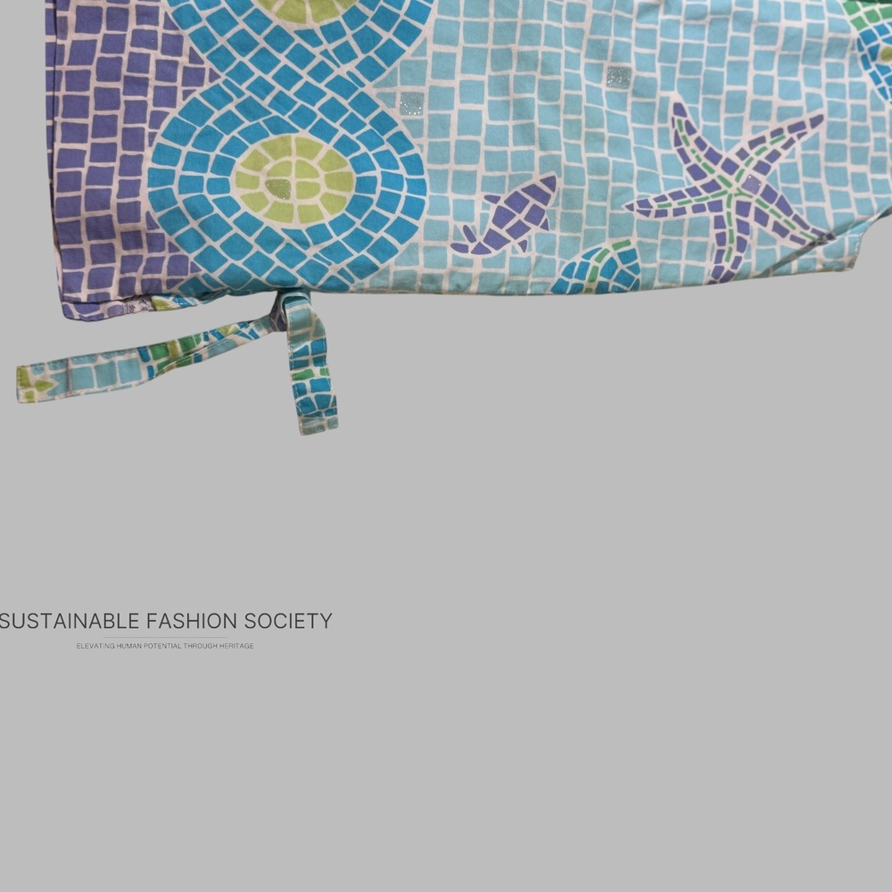Lilly Pulitzer Girls Blue Purple Mosaic Sea Life Shift Dress Lace Trim 4T - Picture 5 of 8